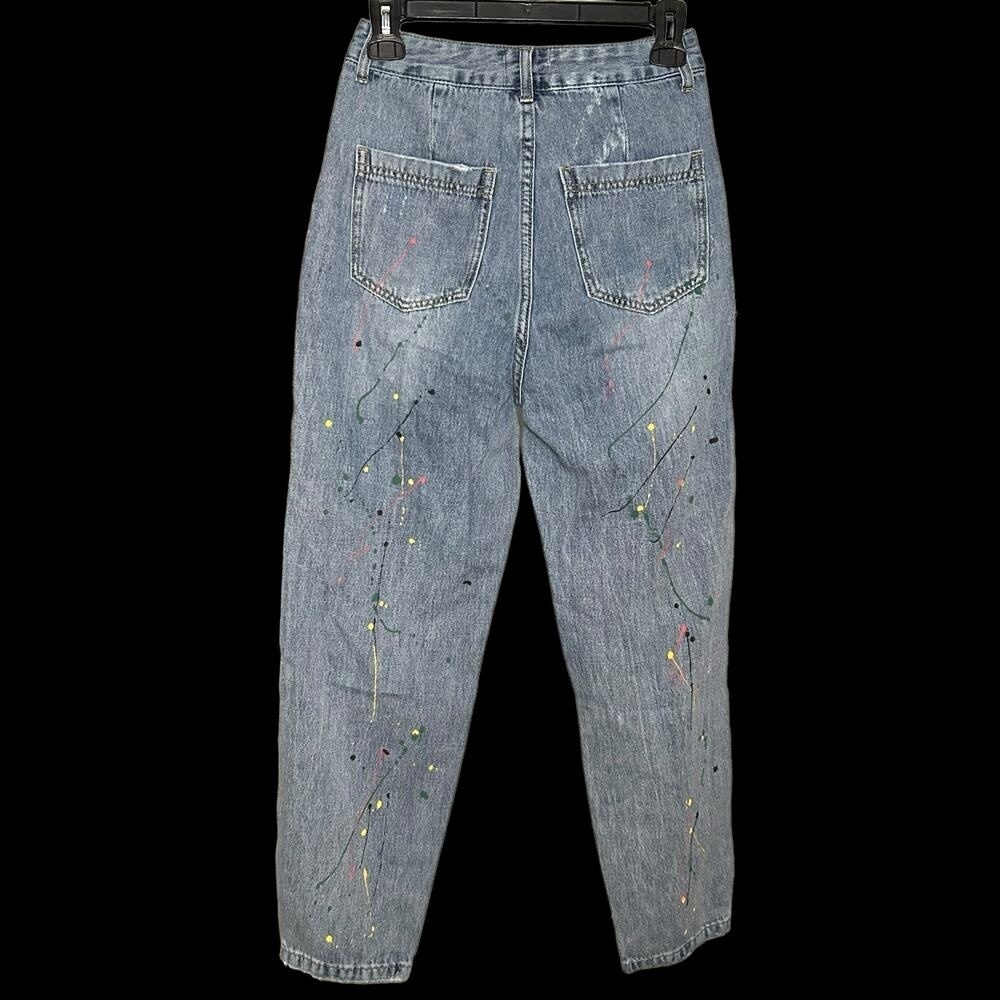 Litz by Uniq Ripped Paint Splatter Straight Leg Jeans Size S - Picture 5 of 7